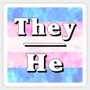 They-He Pronouns: Trans Pride Sticker